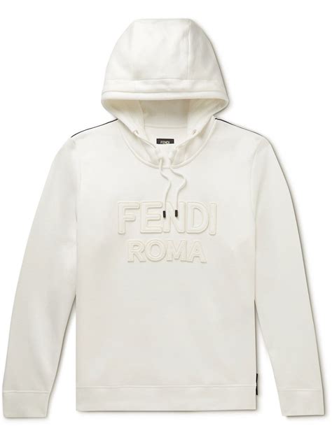 fendi white hoodie|fendi hoodie selfridges.